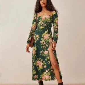 Reformation Sigmund Midi Dress in Belvedere NWOT